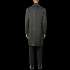 Manteau croisé BRIONI laine mélangée alpaga vert sapin