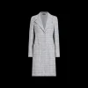 Manteau DOLCE & GABBANA simple boutonnage en tweed lamé bouclé gris argent