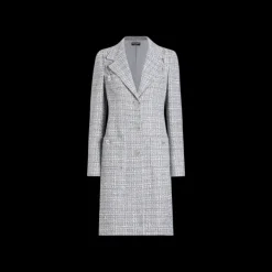 Manteau DOLCE & GABBANA simple boutonnage en tweed lamé bouclé gris argent