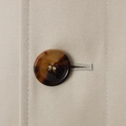 Manteau droit BURBERRY coton sergé beige gris doublure sous col check