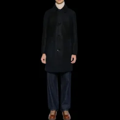 Manteau peau lainée BRIONI agneau Shearling bleu marine