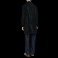 Manteau peau lainée BRIONI agneau Shearling bleu marine