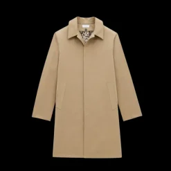 Manteau Trench SAINT LAURENT Macintosh coton beige doublure amovible léopard
