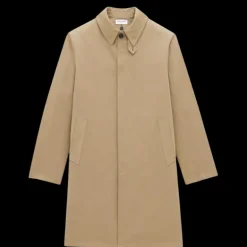 Manteau Trench SAINT LAURENT Macintosh coton beige doublure amovible léopard