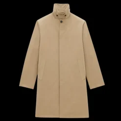 Manteau Trench SAINT LAURENT Macintosh coton beige doublure amovible léopard