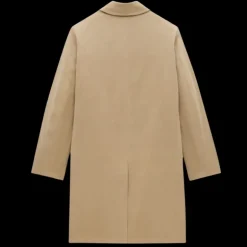 Manteau Trench SAINT LAURENT Macintosh coton beige doublure amovible léopard