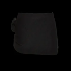 Mini jupe MAGDA BUTRYM tissu crêpe texturé noir fleurs rose