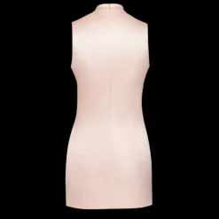 Mini robe MAGDA BUTRYM col montant fleurs soie pêche