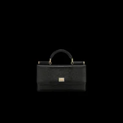 Mini sac pochette DOLCE & GABBANA cuir veau imprimé iguane noir