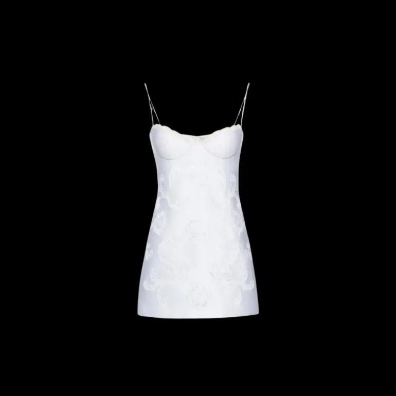 Mini-robe bustier MAGDA BUTRYM popeline coton blanc dentelle