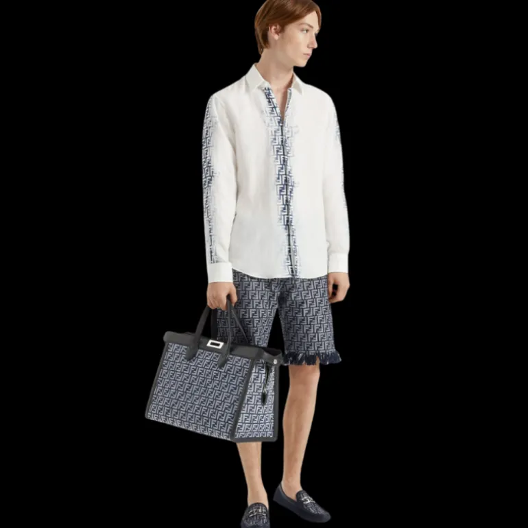 Mocassins driver Fendi O’Lock Denim FF bleu