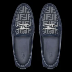 Mocassins driver Fendi O’Lock Denim FF bleu