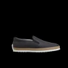 Mocassins Slip on TOD S cuir graine bleu marine semelle corde