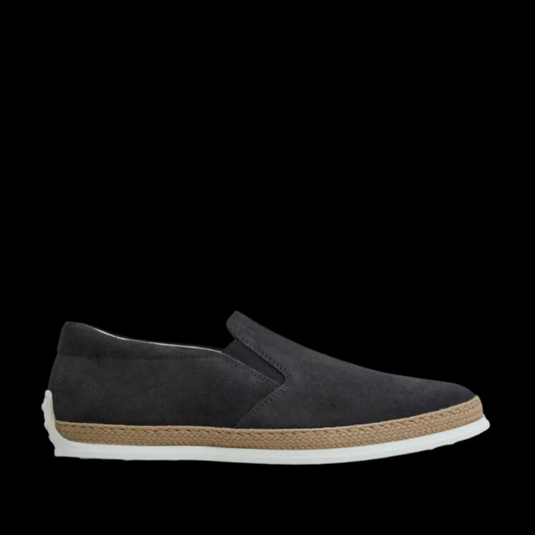 Mocassins Slip on TOD'S nubuck gris semelle corde