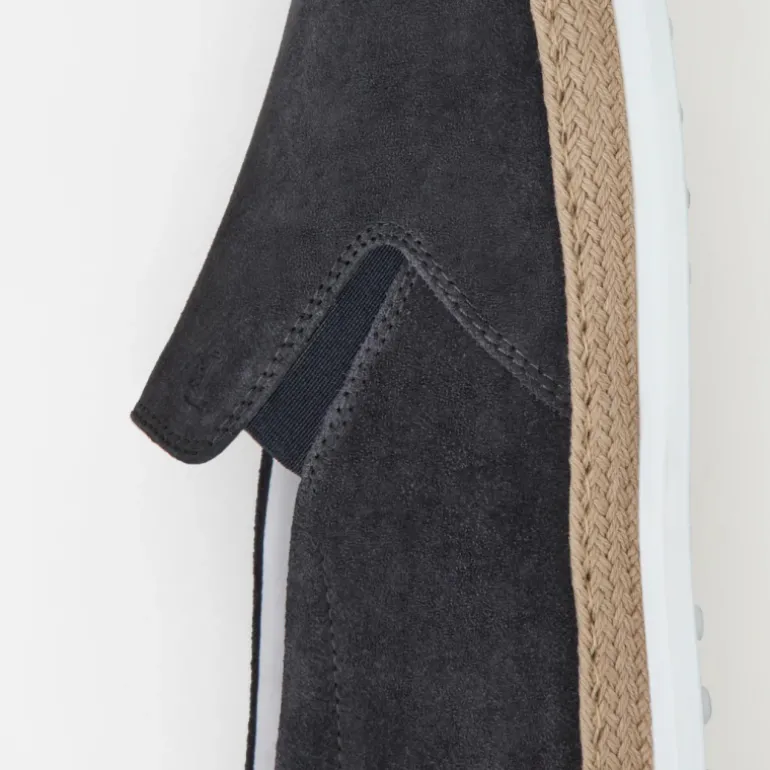 Mocassins Slip on TOD'S nubuck gris semelle corde