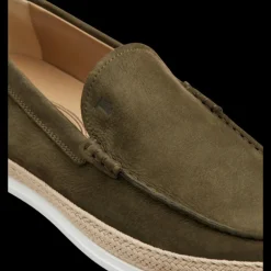 Mocassins TOD'S Slip on nubuck kaki semelle corde