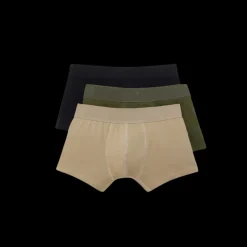 Pack 3 boxers AMI Paris coton bio stretch noir kaki beige coeur