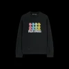 PALM ANGELS Sweat-shirt col rond Crossroads Bears coton noir oursons multicolores