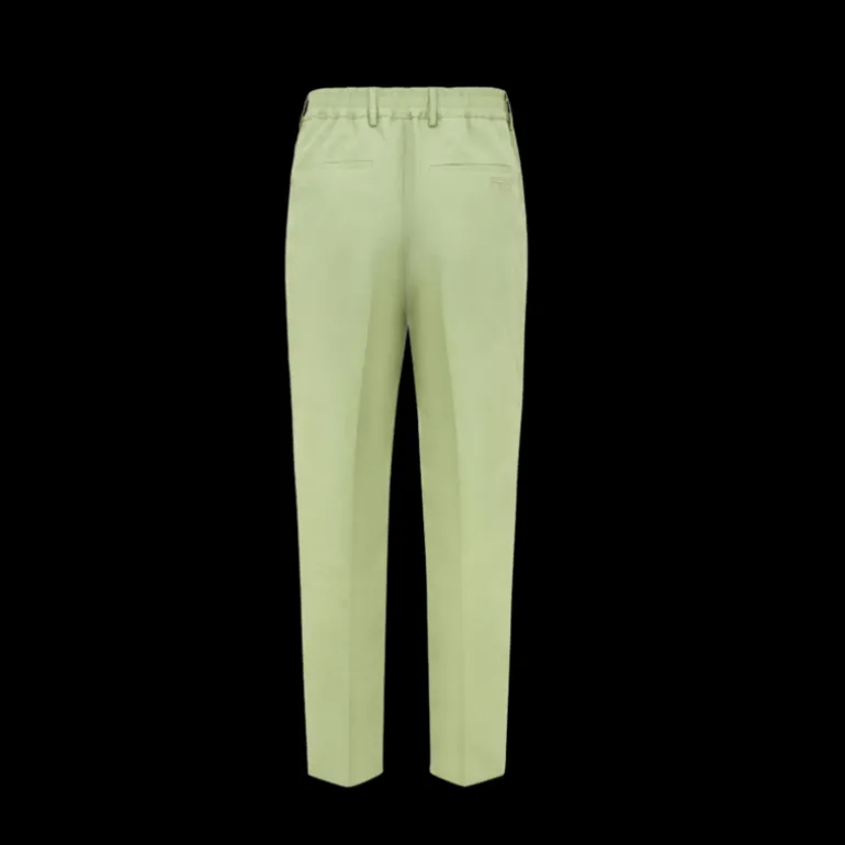 Pantalon à pince FENDI Lin vert clair broderie Fendi Roma