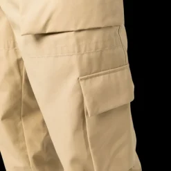 Pantalon ALEXANDER MCQUEEN cargo voile coton beige taille bas élastique poches