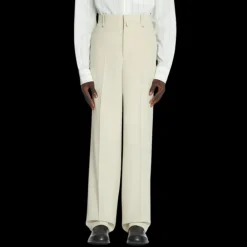 Pantalon ample LANVIN laine beige mastic