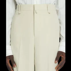 Pantalon ample LANVIN laine beige mastic