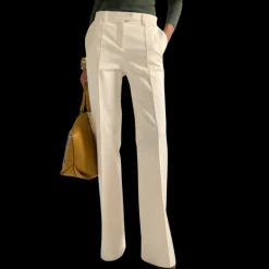 Pantalon BARBARA BUI Bootleg toile coton écru