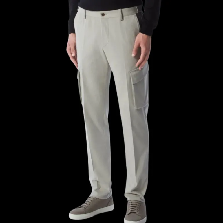 Pantalon Cargo CORNELIANI flanelle coton stretch gris clair