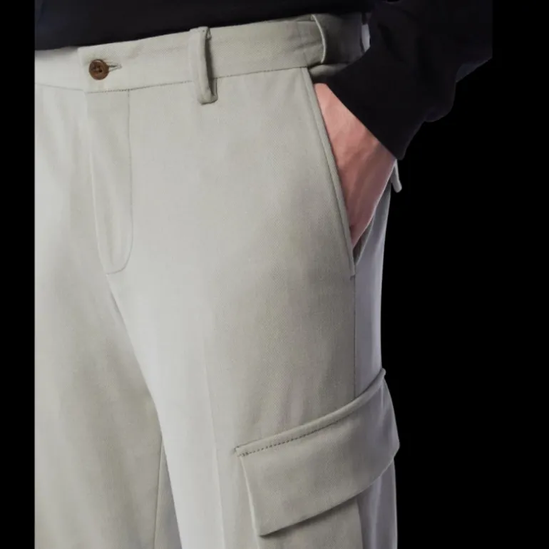 Pantalon Cargo CORNELIANI flanelle coton stretch gris clair