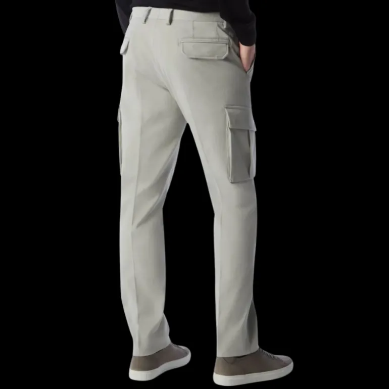 Pantalon Cargo CORNELIANI flanelle coton stretch gris clair
