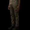 Pantalon cargo CP COMPANY en coton satin extensible gris cendre poche lentille