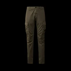 Pantalon cargo CP COMPANY en coton satin extensible gris cendre poche lentille