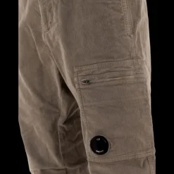 Pantalon cargo CP COMPANY en coton velours côtelé taupe beige poche lentille