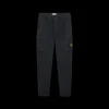 Pantalon cargo STONE ISLAND sergé de coton bio noir délavé bas élastique