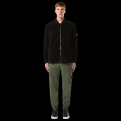 Pantalon cargo STONE ISLAND sergé de coton bio kaki délavé bas élastique