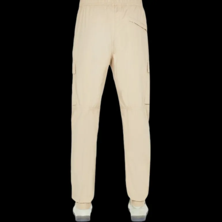 Pantalon Cargo STONE ISLAND coton léger camel bas élastique