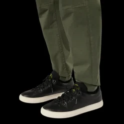 Pantalon cargo STONE ISLAND satin laine coton stretch kaki bas élastique