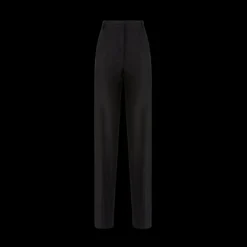 Pantalon carotte MISSONI laine viscose à motif zigzag ton sur ton noir