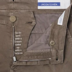 Pantalon chino slim JACOB COHEN Bobby coton marron