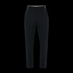 Pantalon Cigarette ALEXANDER MCQUEEN Ajusté coton bleu marine bouton métal