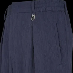 Pantalon cigarette FENDI viscose bleu marine logo O'Lock métal