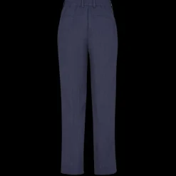 Pantalon cigarette FENDI viscose bleu marine logo O'Lock métal