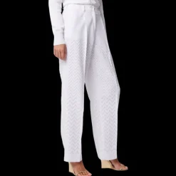 Pantalon classique MISSONI finition raschel chevrons blanc