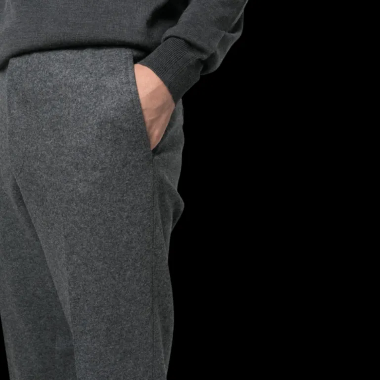 Pantalon CORNELIANI laine vierge gris taille élastique cordon