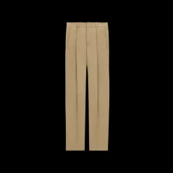 Pantalon Costume SAINT LAURENT taille haute laine beige foncé