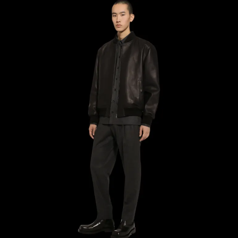 Pantalon de jogging DOLCE & GABBANA en flanelle laine vierge gris anthracite