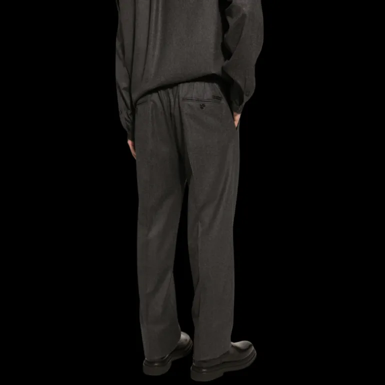 Pantalon de jogging DOLCE & GABBANA en flanelle laine vierge gris anthracite