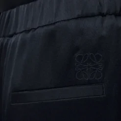 Pantalon de pyjama LOEWE large droit soie satin bleu nuit