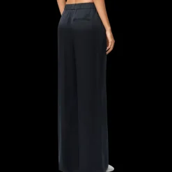 Pantalon de pyjama LOEWE large droit soie satin bleu nuit