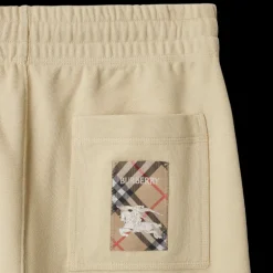Pantalon de survêtement BURBERRY jogging coton beige patch check poche